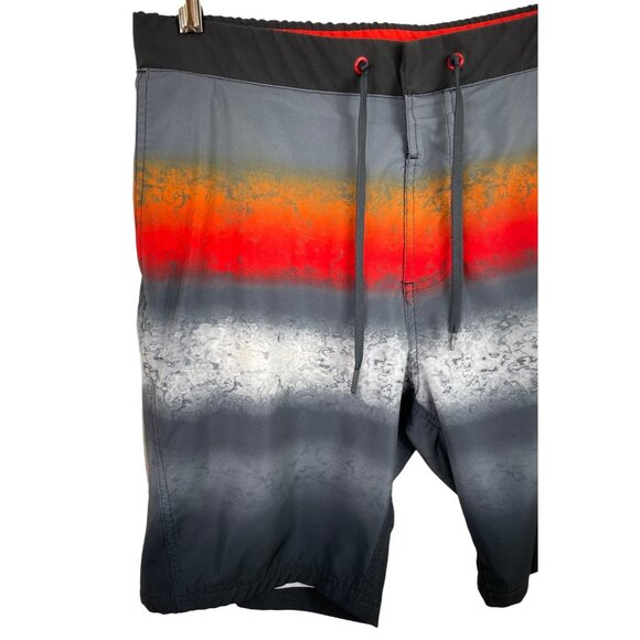 ZeroXposur Swim Trunks Mens Medium Multicolor Striped Board Shorts Pockets - Picture 2 of 10